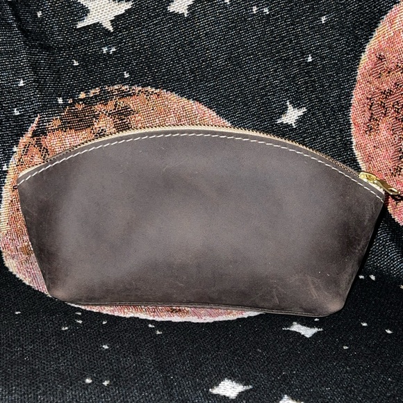 SOLD Portland Leather Goods GROUPIE GREY eclipse makeup bag - Picture 2 of 7